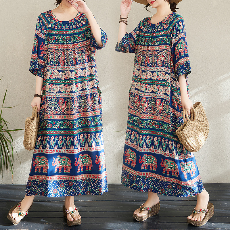 Ethnic Fabric - Summer New Loose Cotton Printed Women's