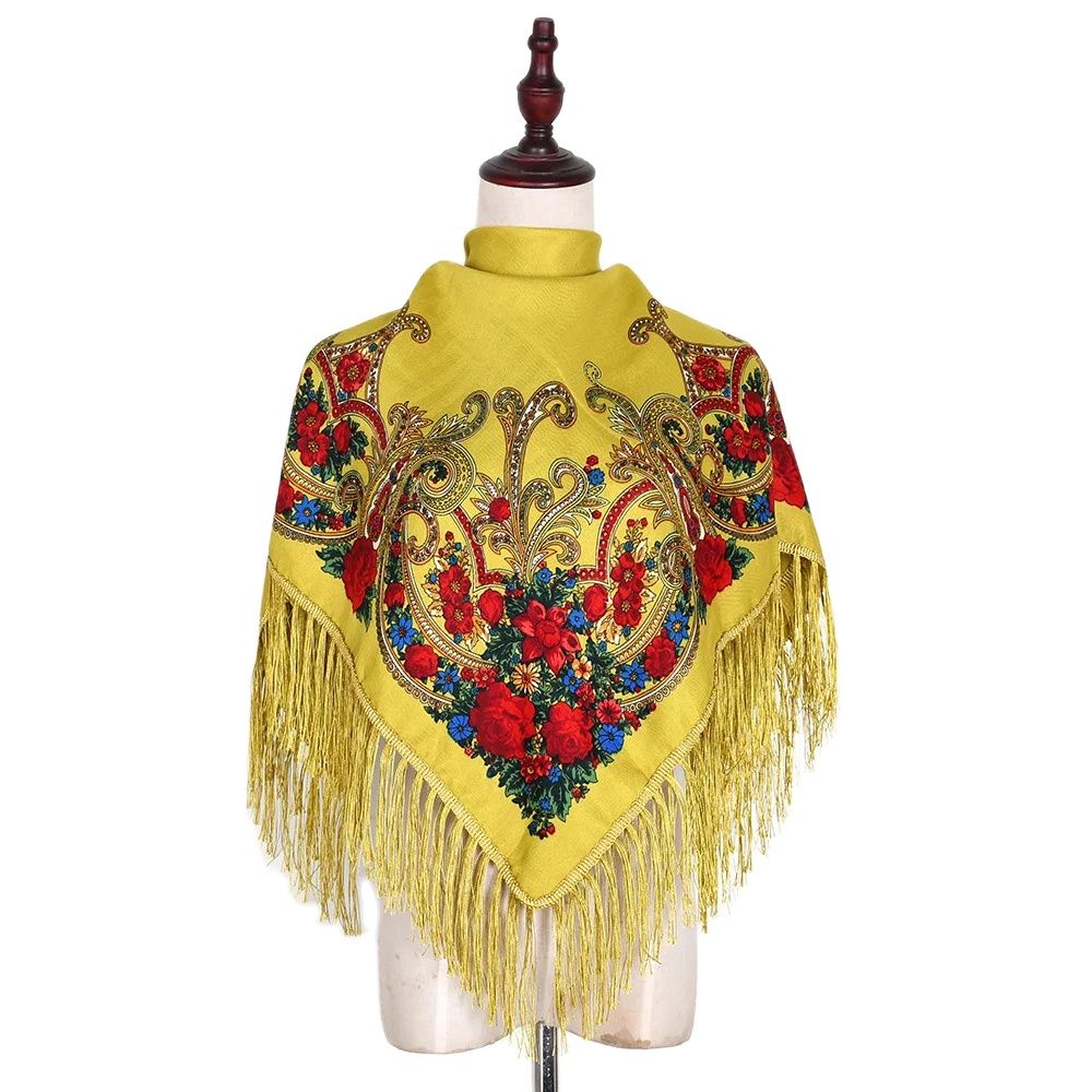 Ethnic Fabric - Russian Square Scarf Traditional Ukrainian Shawls