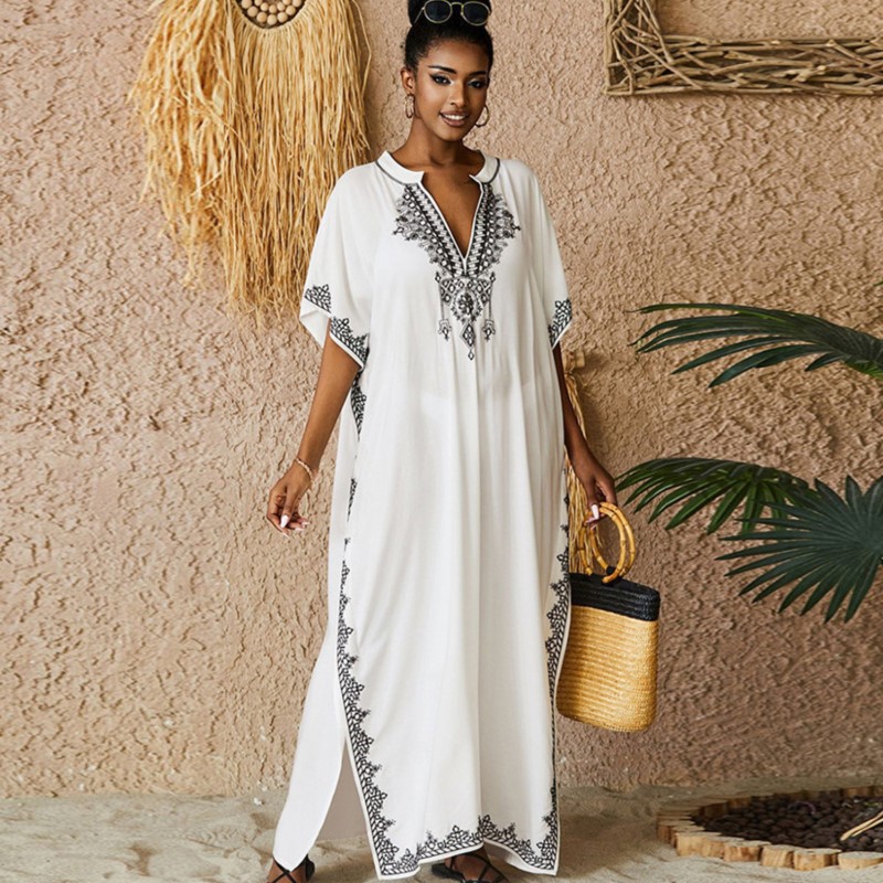 Ethnic Gown - Women Vintage Loose Dress Cotton Beach