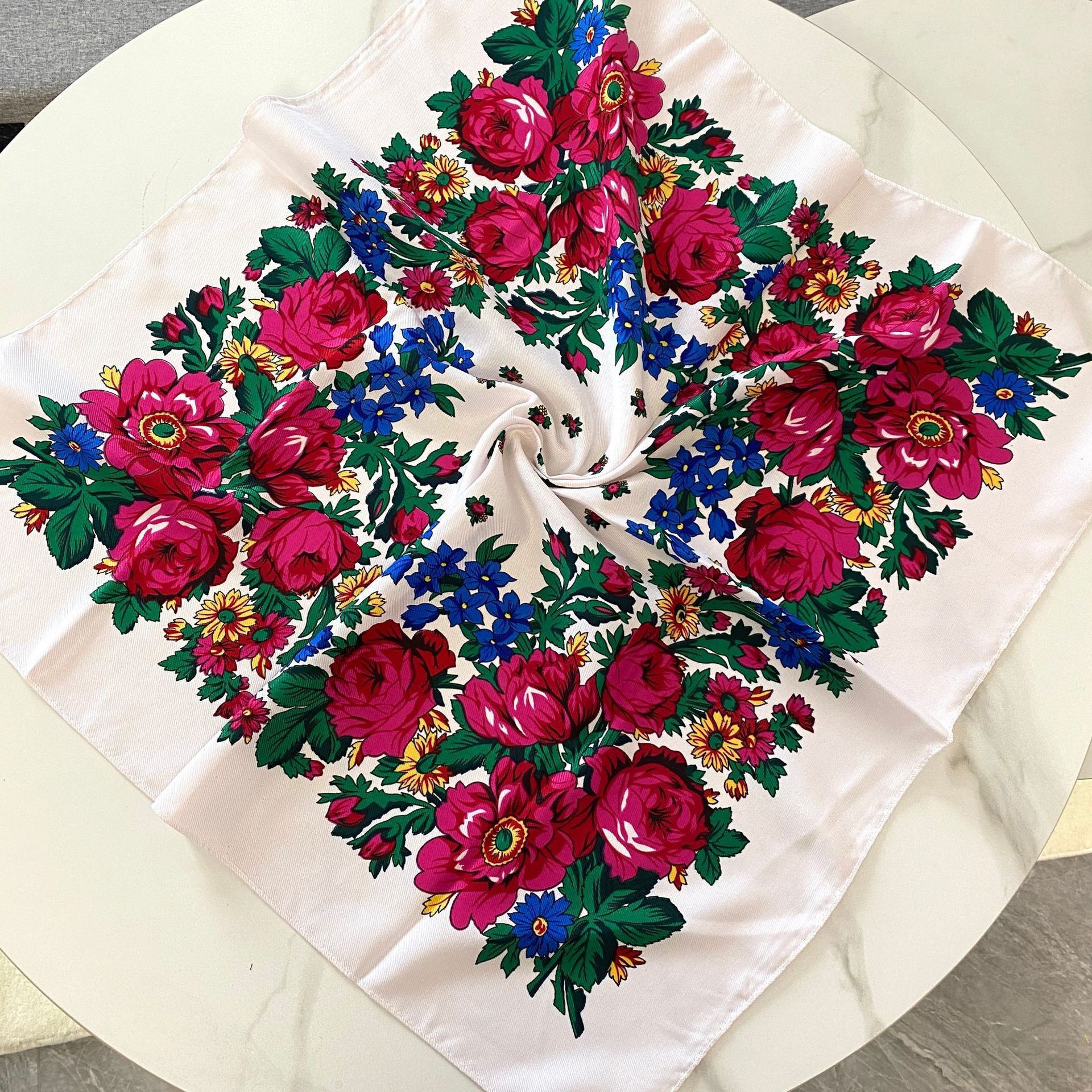 70*70cm Russian Floral Square  - Ethnic Fabric review and price