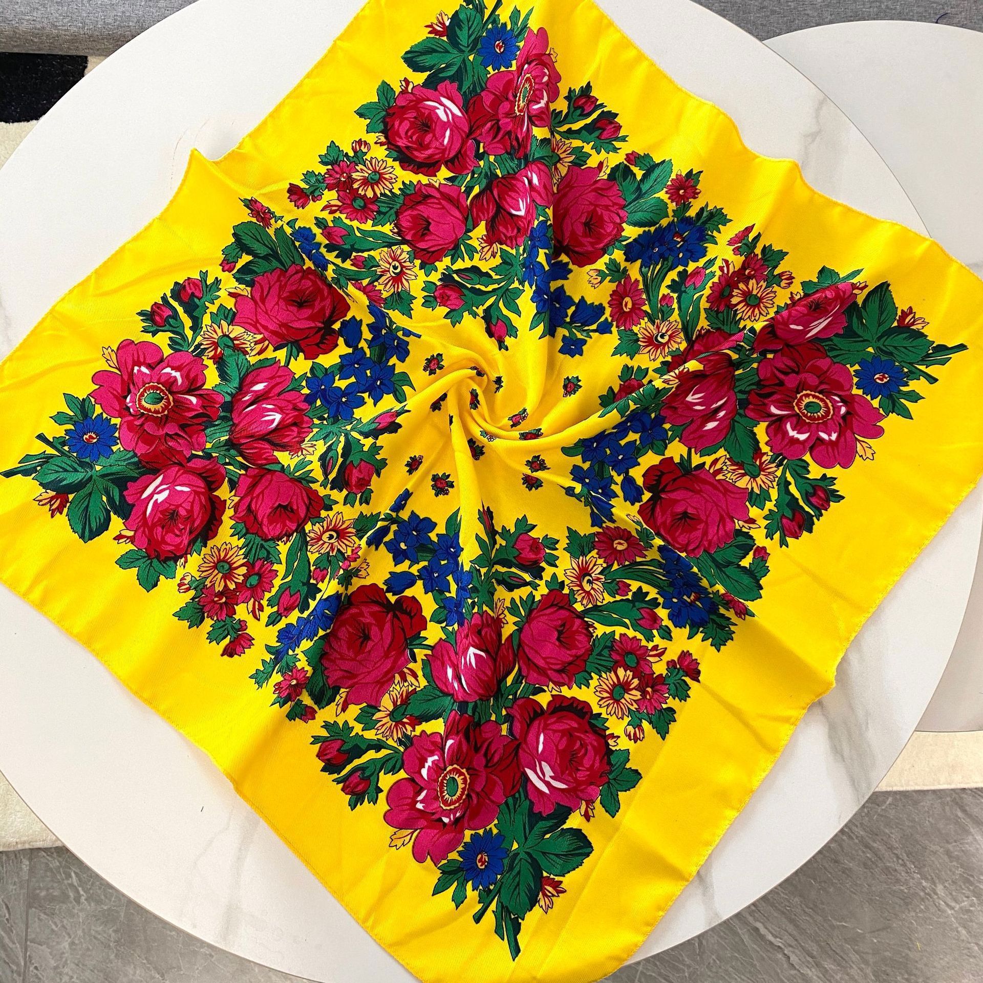 70*70cm Russian Floral Square  - Ethnic Fabric review and price