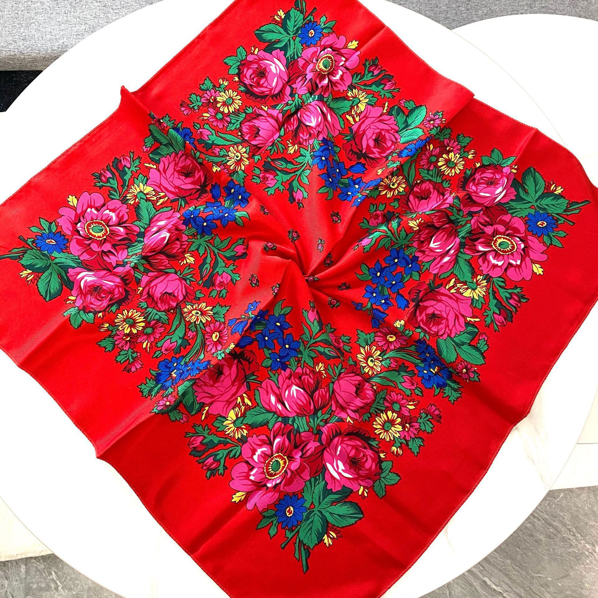 70*70cm Russian Floral Square  - Ethnic Fabric review and price