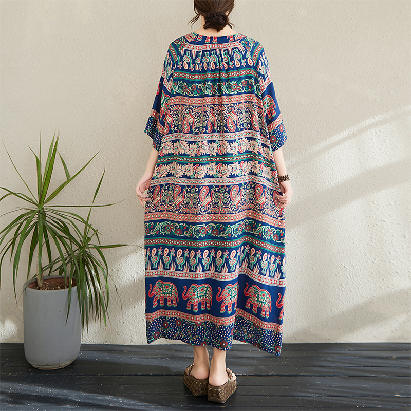 Summer New Loose Cotton Printe - Ethnic Fabric review and price