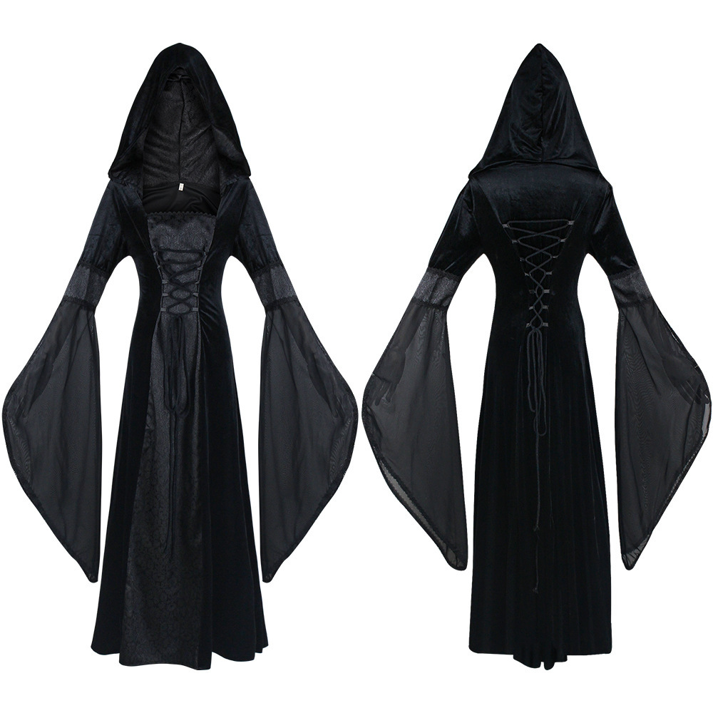 Retro Sle Hooded Long Dr Cospl - Ethnic Gown review and price