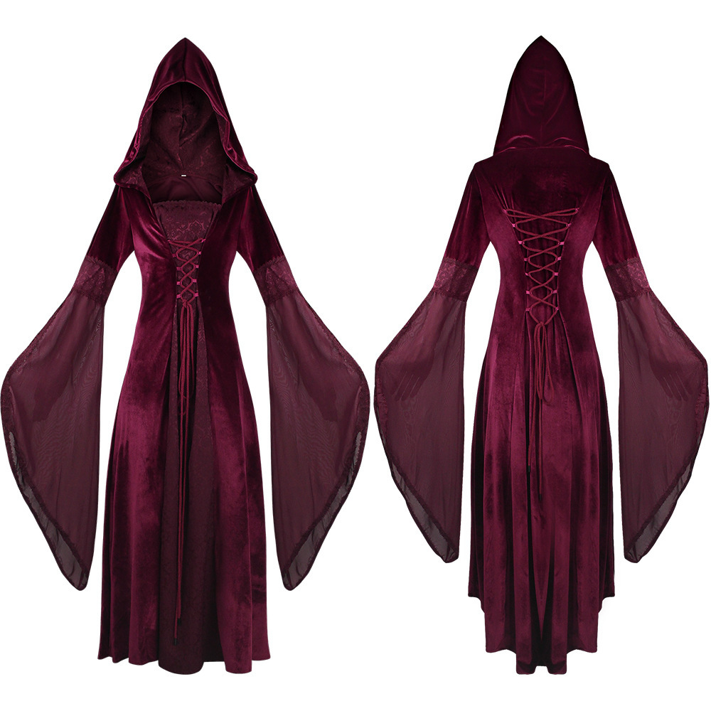 Retro Sle Hooded Long Dr Cospl - Ethnic Gown review and price