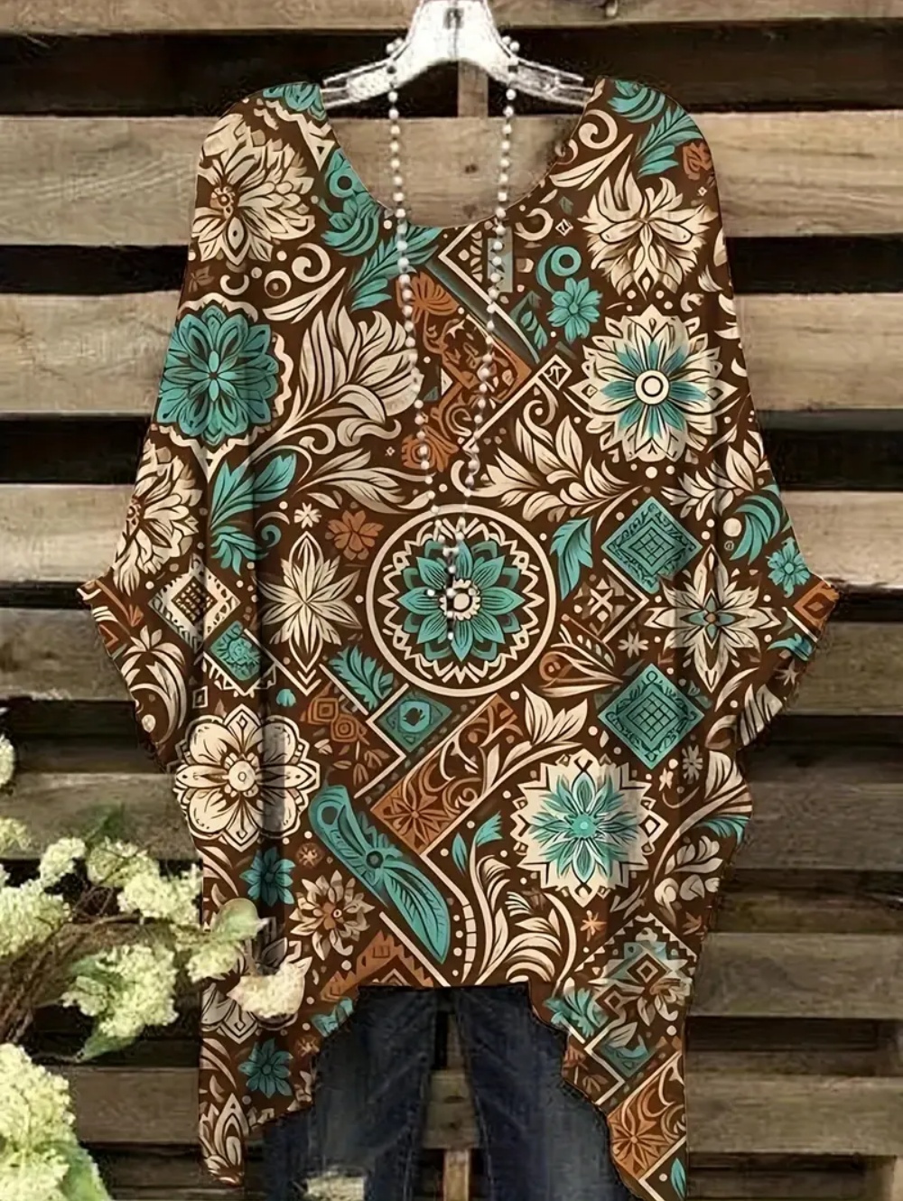 Bohemian Chic Oversized T-Shir - Ethnic Chic Fashion review and price