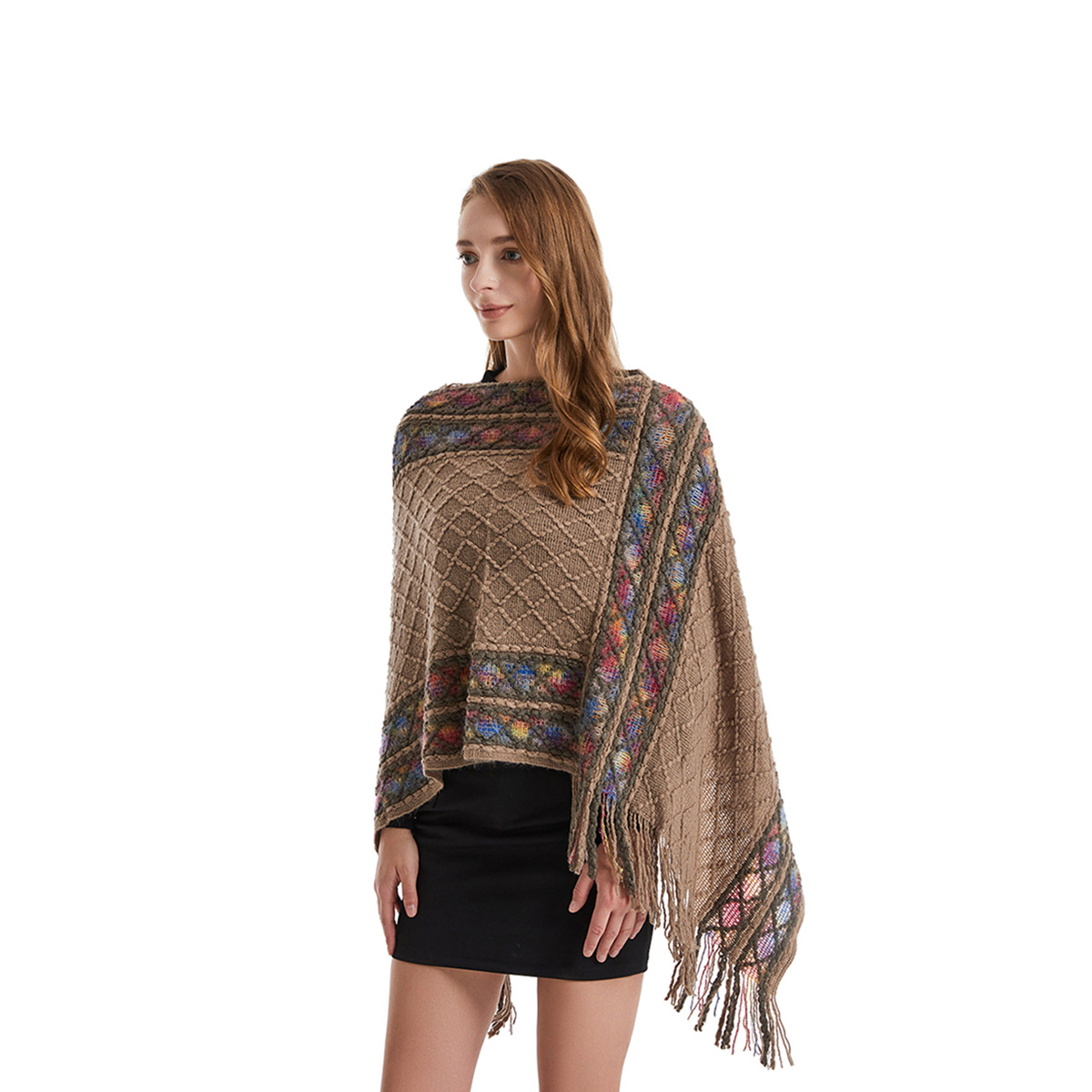 Women Spring Autumn Poncho Uni - Ethnic Fashion For Ladies review and price