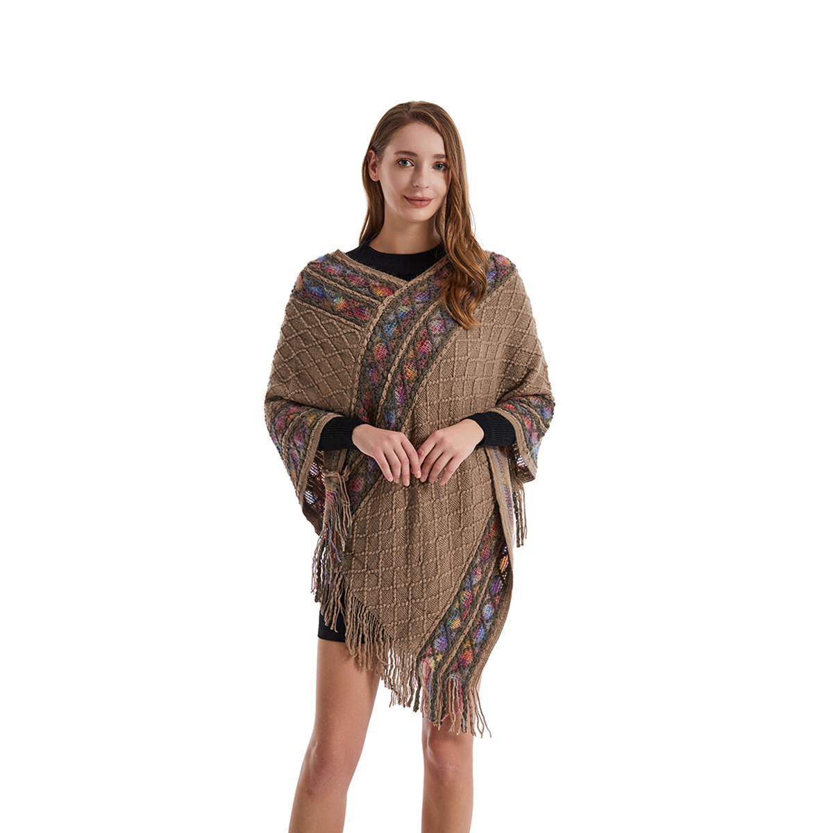Women Spring Autumn Poncho Uni - Ethnic Fashion For Ladies review and price