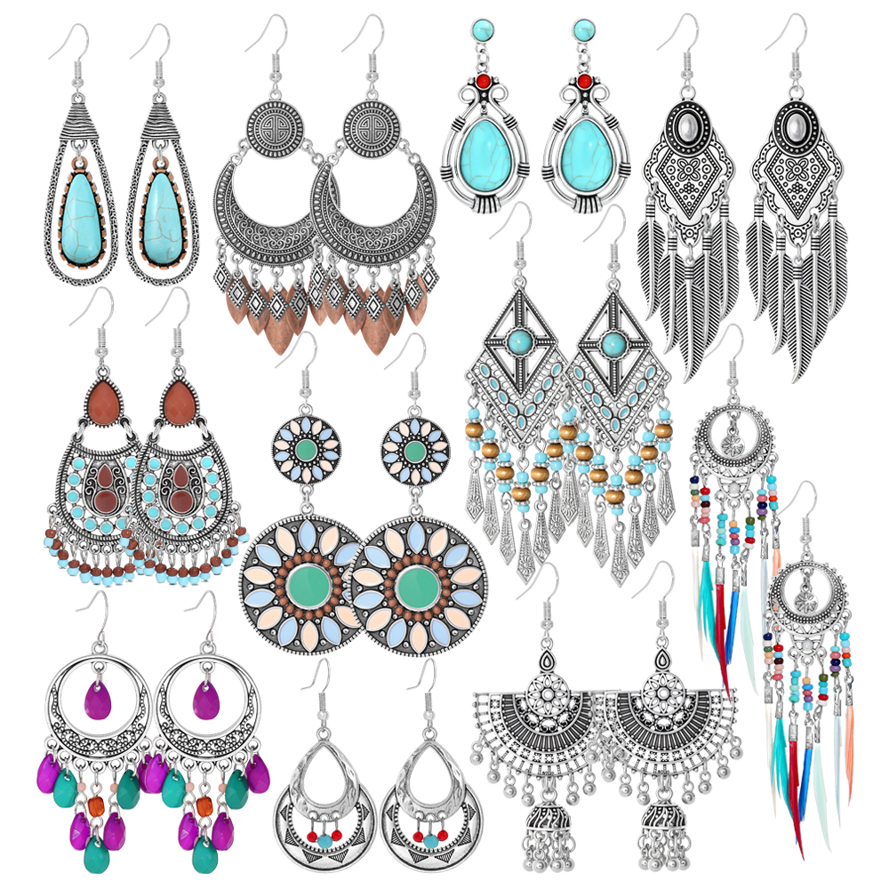 Ethnic Style Dangle Earrings F - Ethnic Chic Fashion review and price